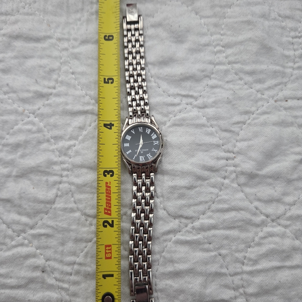 Anne Klein Silver Tone Bracelet Watch with Black Dial - Picture 6 of 7